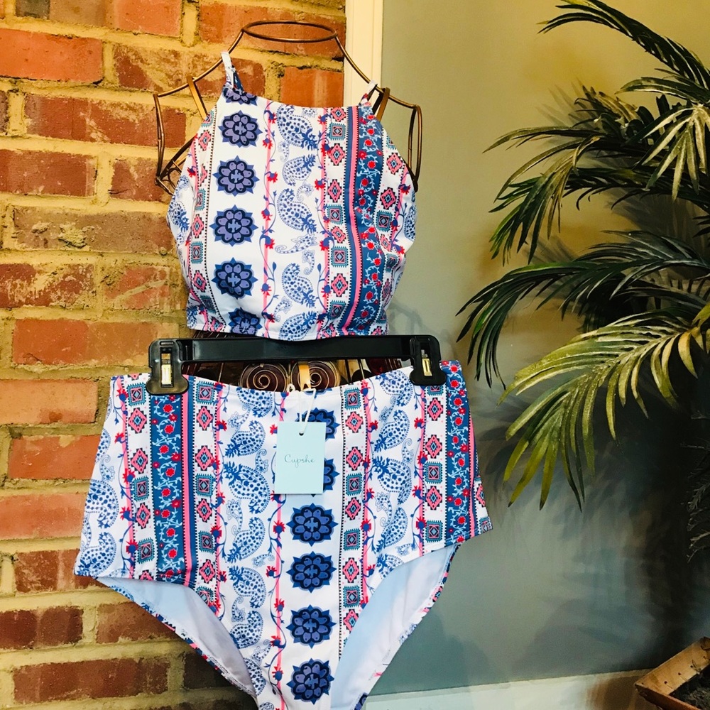 Cupshe Bikini, high waisted, lace up back
